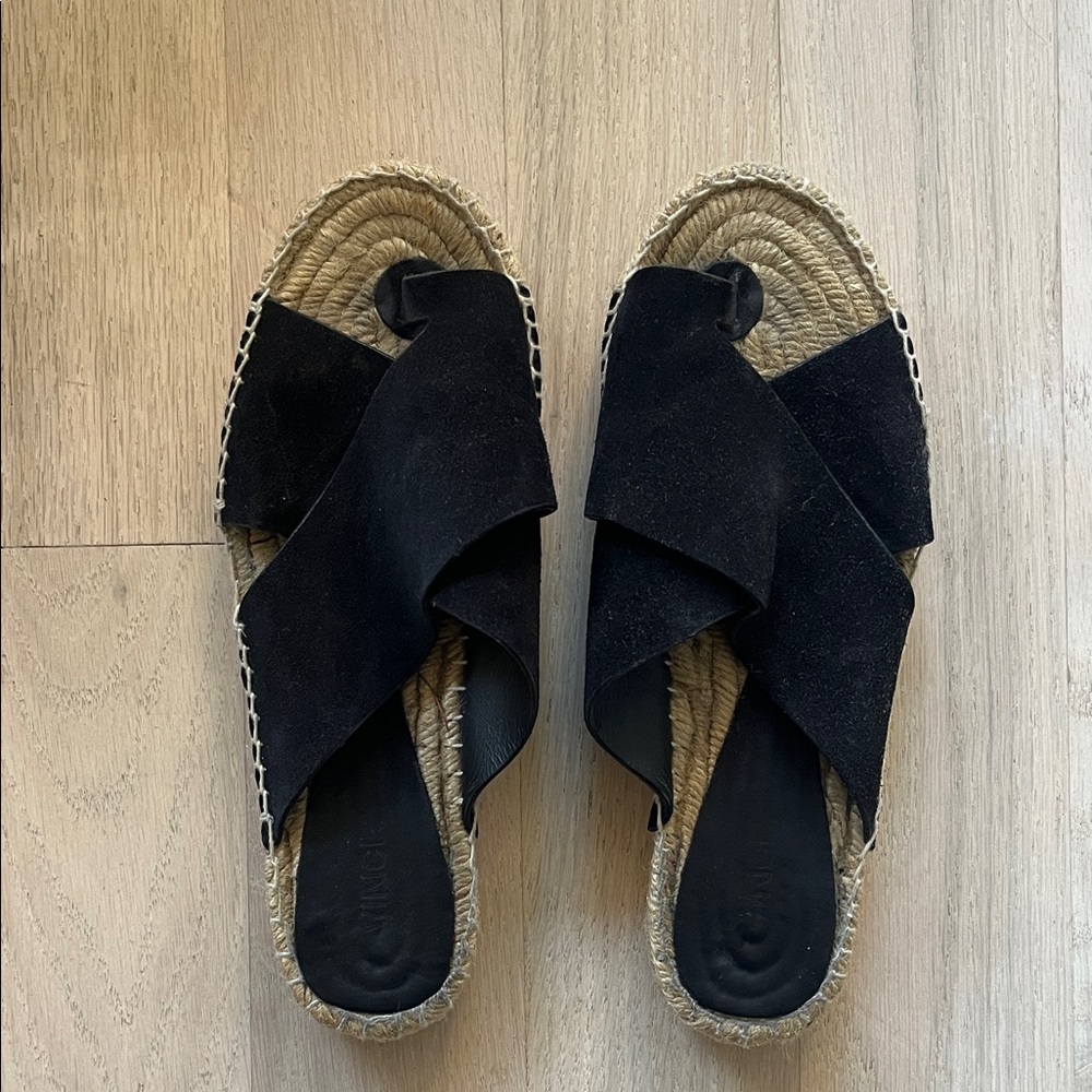 Vince Black Espadrille Slides